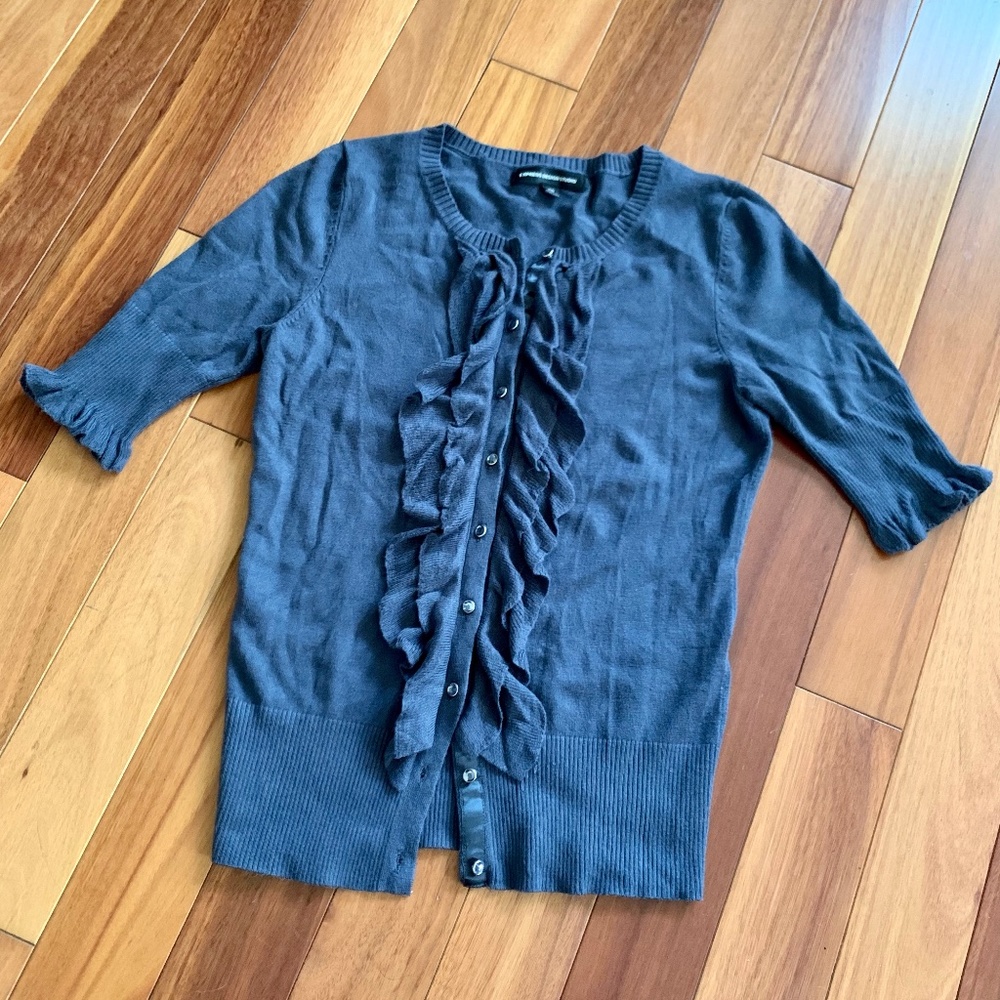 Express Dark Gray Button-Up Cardigan, Size XS